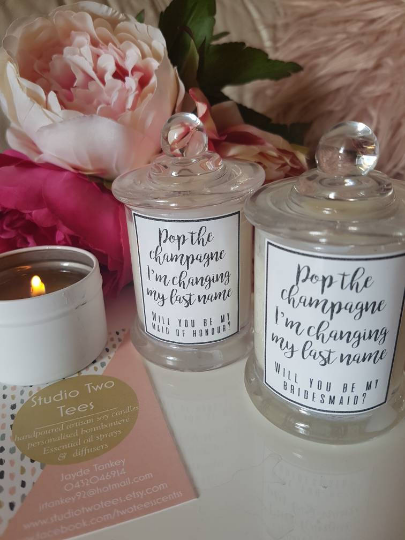 ridal soy candles Pop the champagne 