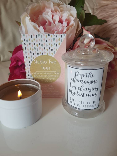 Bridal soy candles Pop the champagne 