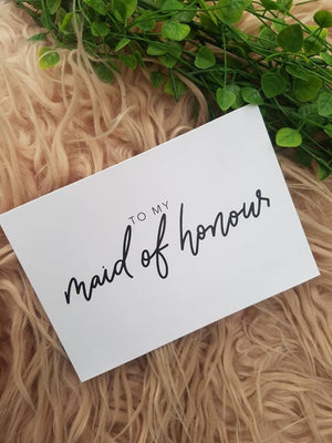 Maid of Honour gift card
