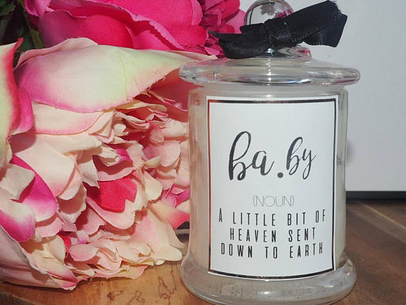 Baby shower Soy candle favour